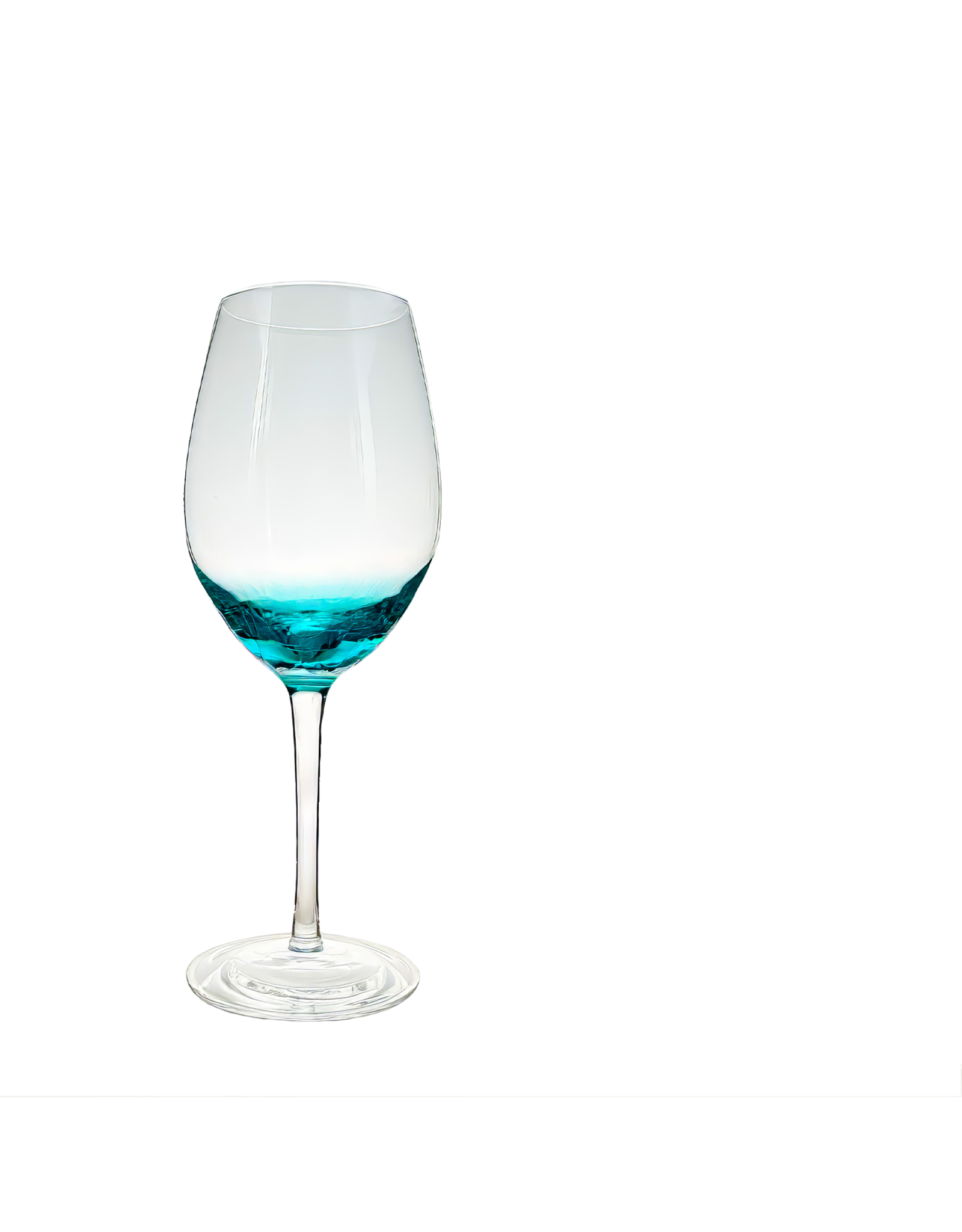 Arca Wijnglas  Arca Ice, helder/lichtblauw, 440ml, met een subtiel lichtblauw kleurverloop met een gecraqueleerde look onderaan