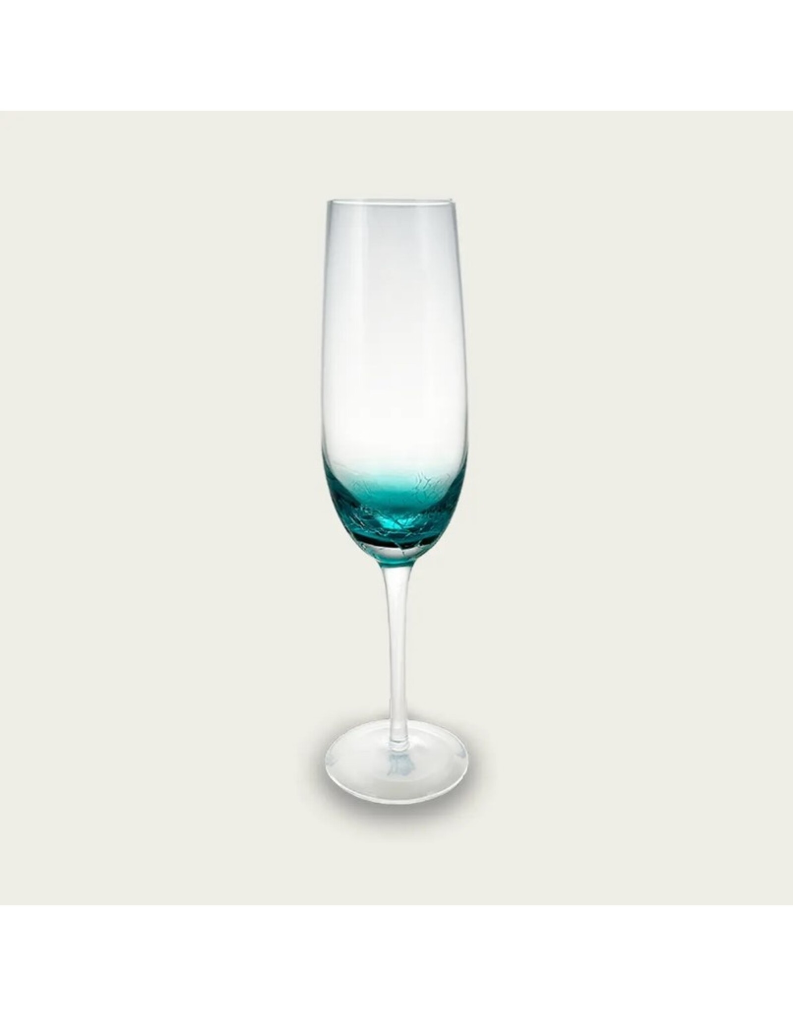 Arca Champagneglas Arca Ice, helder/light blauw,  230ml, met een subtiel lichtblauw kleurverloop met een gecraqueleerde look onderaan