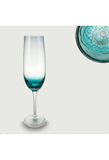 Arca Champagneglas Arca Ice, helder/light blauw,  230ml, met een subtiel lichtblauw kleurverloop met een gecraqueleerde look onderaan