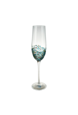 Arca Champaign Glass Arca Ice, clear/light blue,  230ml, with brightly coloured speckles on the lower half of the glass