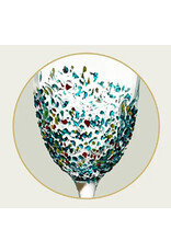 Arca Champagneglas Arca Spots, helder,  230ml, met vrolijk gekleurde spikkeltjes op de onderste helft van het glas