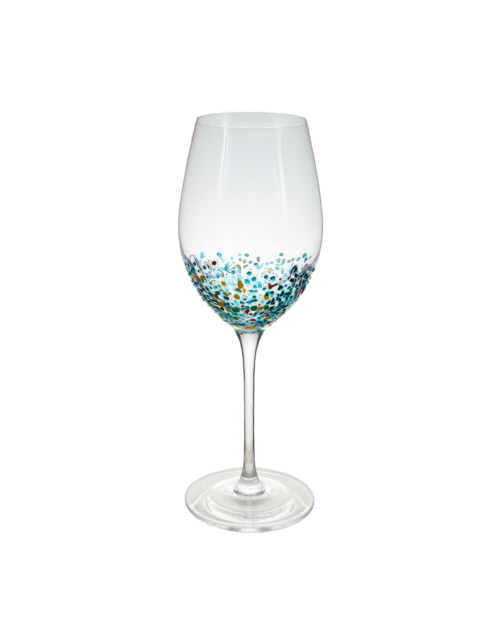 Arca Wine Glass Arca Spots, clear,  540ml, with brightly coloured speckles on the lower half of the glass - Copy