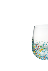 Arca Drinkglas Arca Spots, helder, 430ml, met vrolijk gekleurde spikkeltjes op de onderste helft van het glas