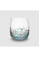 Arca Drinking glass Arca Ice, light blue, 560ml, with brightly coloured speckles on the lower half of the glass