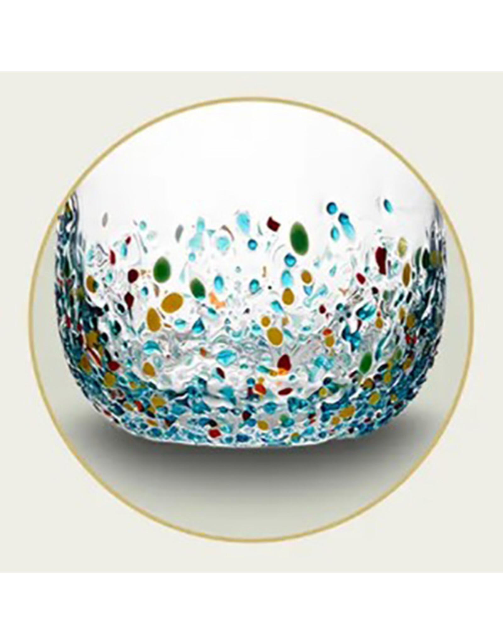 Arca Drinking glass Arca Ice, light blue, 560ml, with brightly coloured speckles on the lower half of the glass