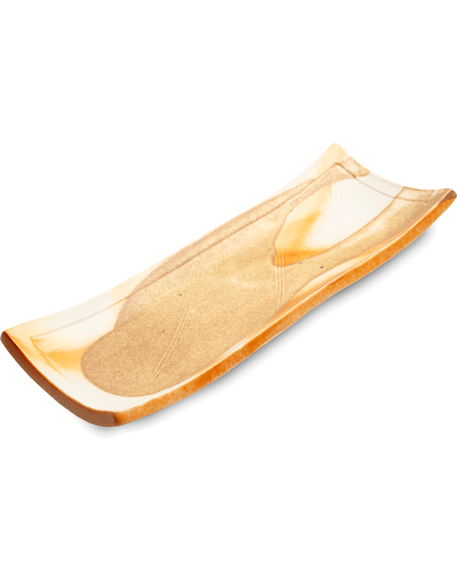 EDO Japan Hanabi Japanse porseleinen sushischaal / serveerschaal 24.5x9cm,  aardetinten