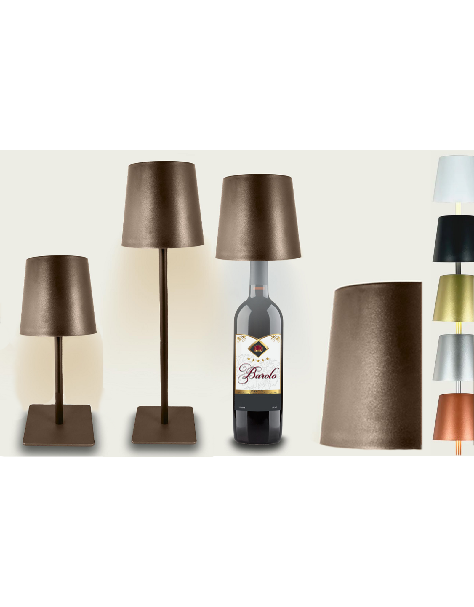 Arca Arca Draadloze Tafellamp BRONZO - bronskleurig - LED - dimbaar - geschikt voor buiten IP44 - incl fles adapter