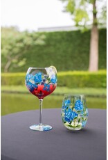 Teaclassix Flora Tumbler / C/Mocktail Glas Forgetmenot, 450ml, handgeschilderd, 2-pack