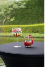 Teaclassix Flora Tumbler / C/Mocktail Glass Berries, 450ml, hand painted, 2-pack