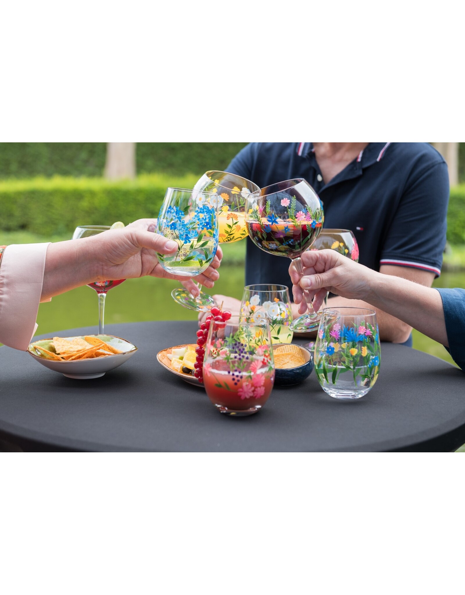 Teaclassix Flora Tumbler / C/Mocktail Glass Berries, 450ml, hand painted, 2-pack