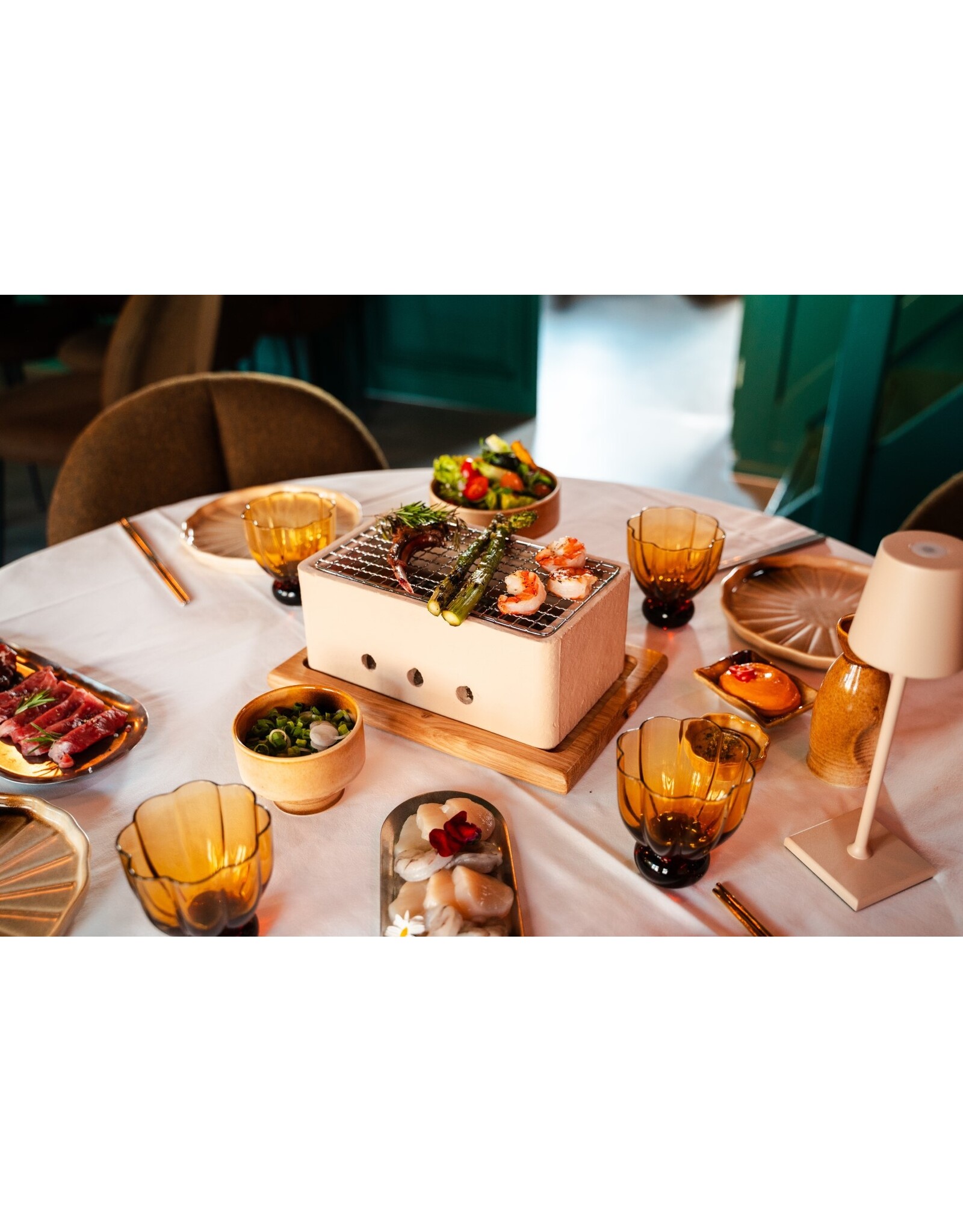 Stylepoint Table top BBQ rectangular cream 25x15x10cm