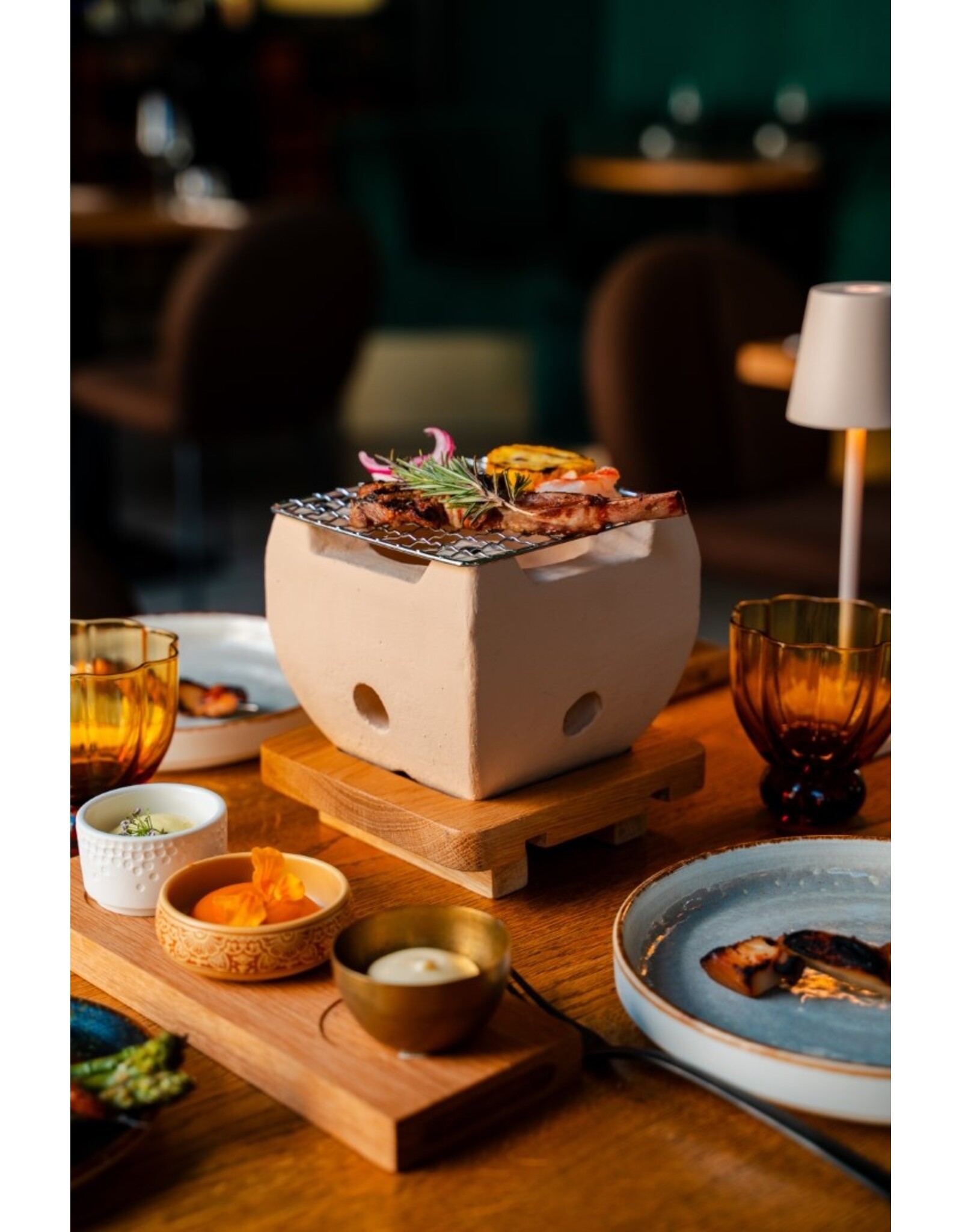 Stylepoint Houten acacia plank met 3 inlays, rechthoekig - 27x8.5x2cm