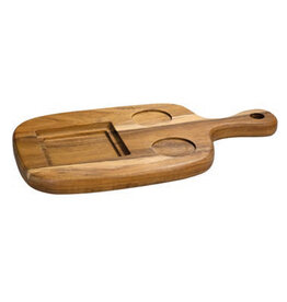 Stylepoint Wooden acacia board with 2 inlays, rectangular, with handle - 36x20x2cm