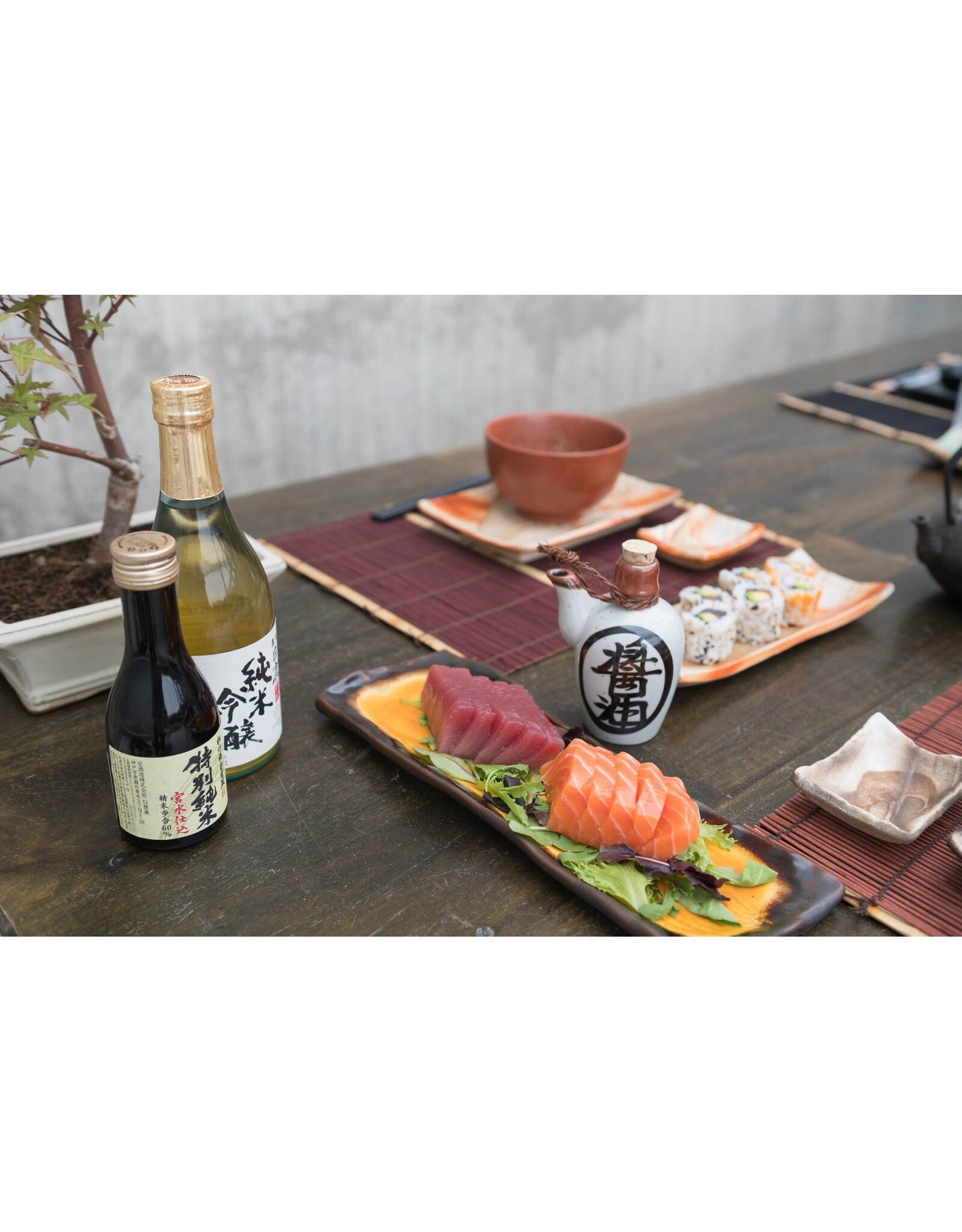 EDO Japan Hanabi Japanese porcelain sushi dish / serving dish 24.5x9cm,  earth tones