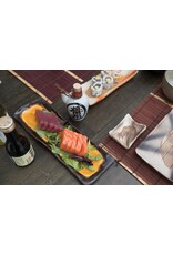 EDO Japan Hanabi Japanese porcelain sushi dish / serving dish 24.5x9cm,  earth tones