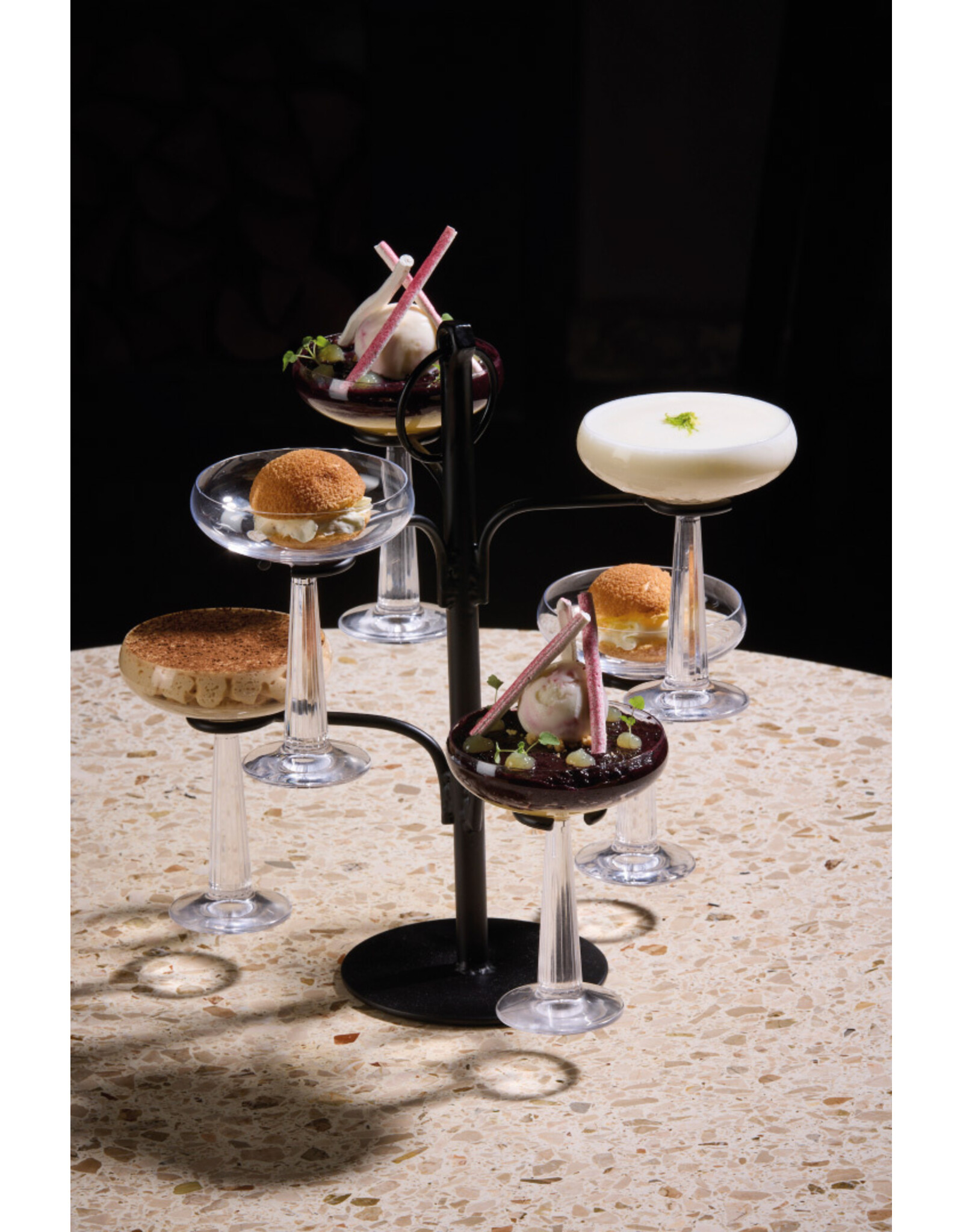 Stylepoint Etagère for 9 glasses, white, 29x29x46cm, for serving drinks, appetizers and canapés