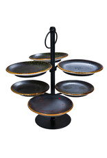 Stylepoint Etagère for 6 plates, black, 30x30x30cm, for serving drinks, appetizers, and canapés - Copy