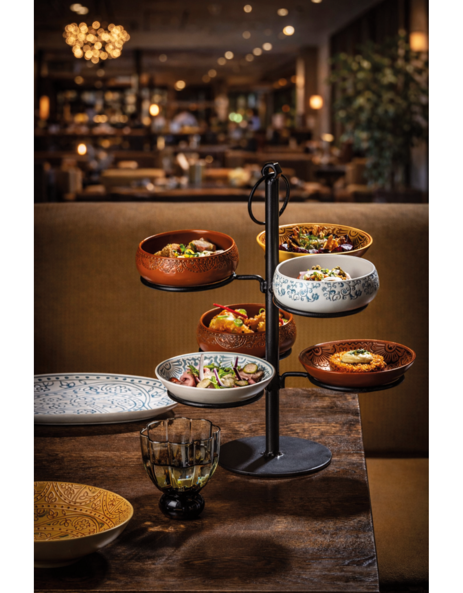 Stylepoint Etagère for 6 plates, black, 30x30x30cm, for serving drinks, appetizers, and canapés - Copy