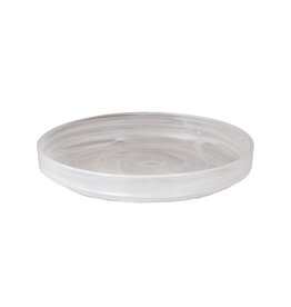 Stylepoint Swirl  Glass Plate Raised Edge, Stackable, White Swirl, 25,4cm