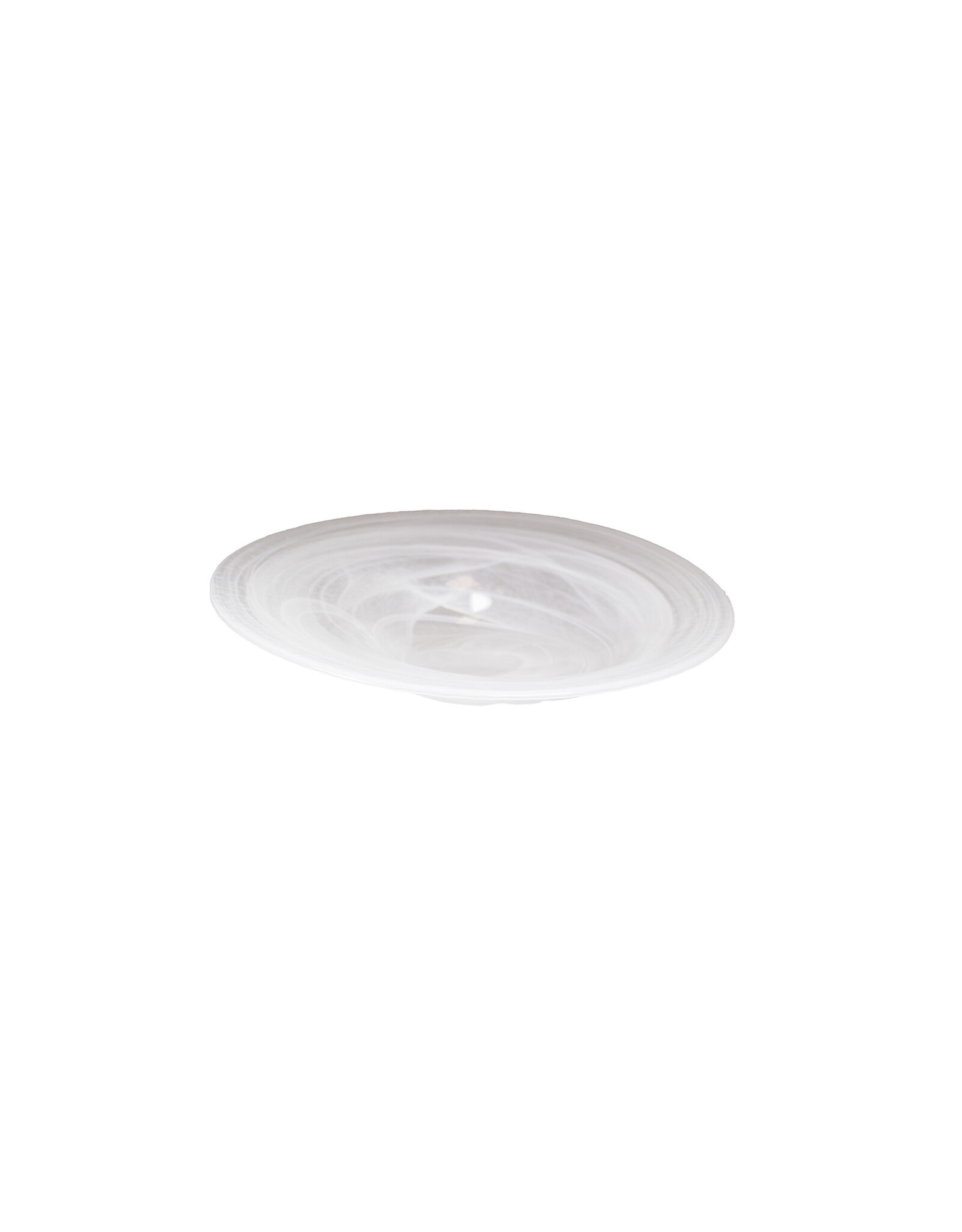 Stylepoint Swirl  Glass Plate Angled Plate, Sloping, White Swirl, 25x6cm. Hand-blown high-quality glass
