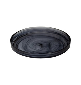 Stylepoint Swirl  Glazen Bord Opstaande Rand, Stapelbaar, Black Swirl, 25,4cm