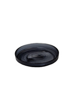Stylepoint Swirl Bord Opstaande Rand, Stapelbaar, Black Swirl, 16.2cm. Met de hand geblazen hoogwaardig glas