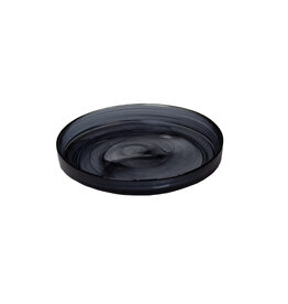 Stylepoint Swirl  Glazen Bord Opstaande Rand, Stapelbaar, Black Swirl, 16.2cm