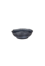 Stylepoint Swirl  Diep Glazen Bord met Gebroken Rand, Black Swirl, 19.7x6.3cm. Met de hand geblazen hoogwaardig glas