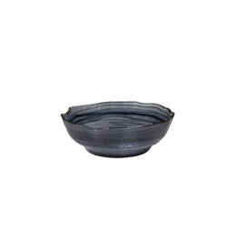 Stylepoint Swirl  Diep Glazen Bord met Gebroken Rand, Black Swirl, 19.7x6.3cm