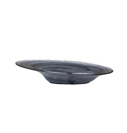 Stylepoint Swirl  Glass Plate Angled Plate, Sloping, Black Swirl, 25x6cm