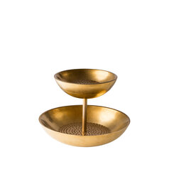 Stylepoint 2-delige Etagere Fruits de Mer Vintage Goud Ø40/Ø27x33cm