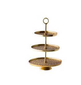 Stylepoint Gouden etagère 3-laags Ø30/25/20cmx47cm
