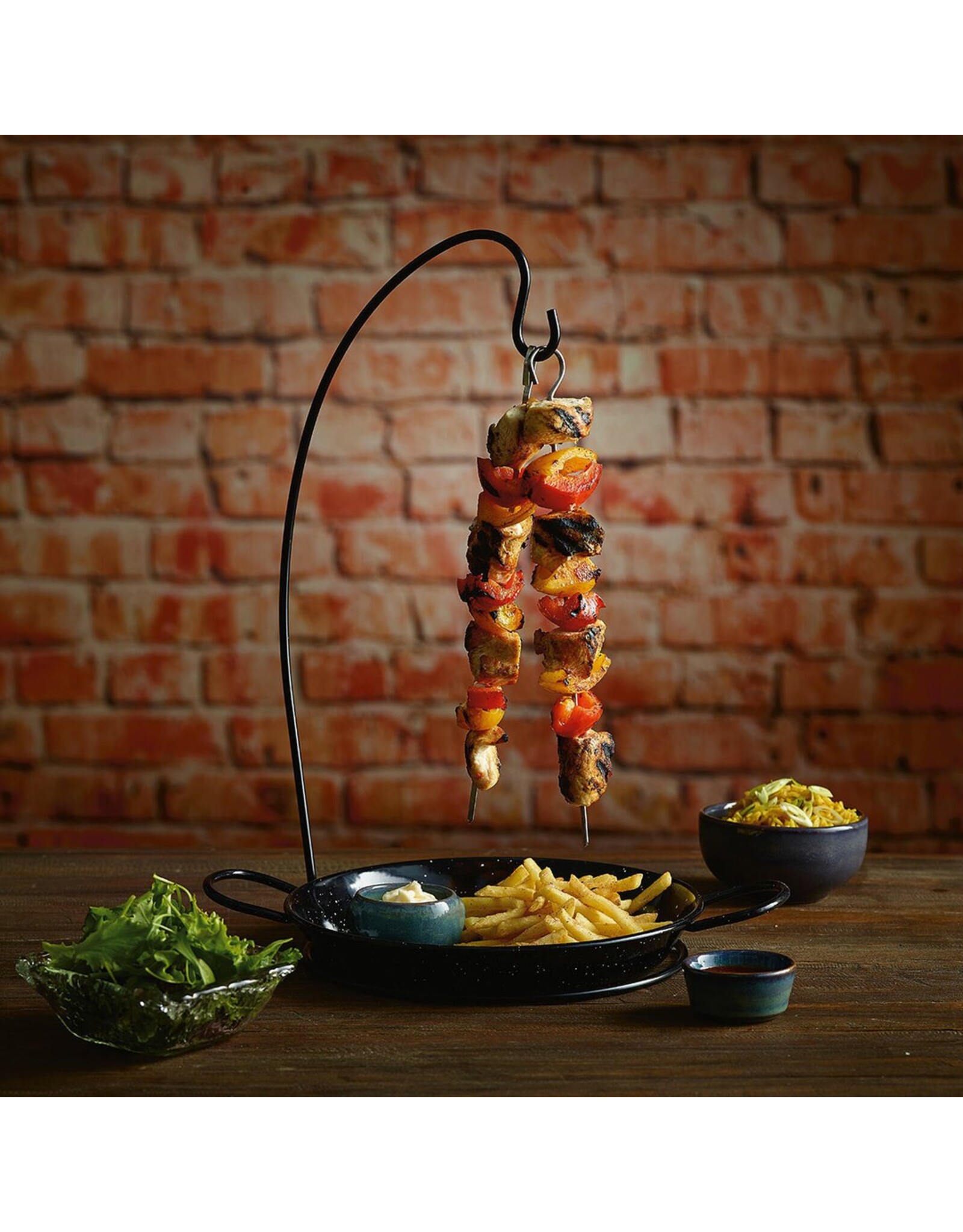 Stylepoint Stainless steel brochette/skew holder black 46x24cm