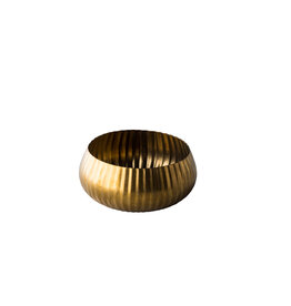 Stylepoint Vintage rvs goud kom, geribbeld, 10.5x4.5cm 450ml