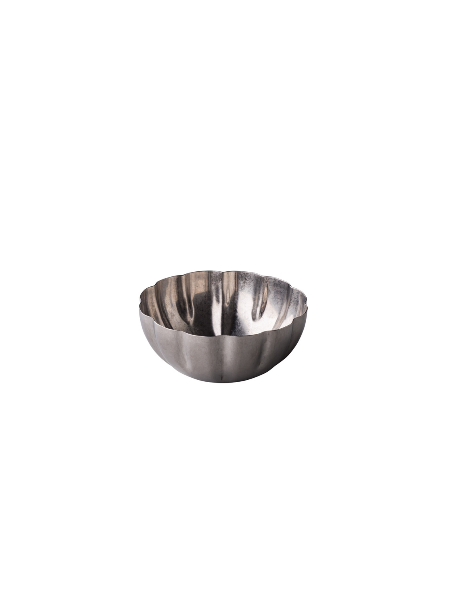Stylepoint Bloemvormige rvs vintage zilveren kom, 10x5.5cm 300ml