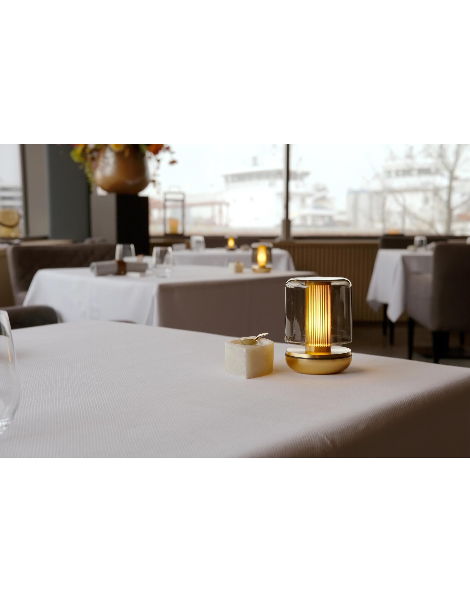 Humble Humble Firefly Hospitality Table Light Gold Smoked, with very long burning time up till 140hrs