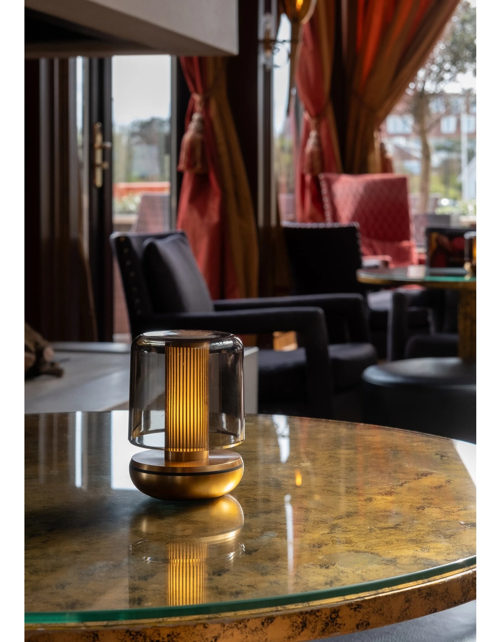 Humble Humble Firefly Hospitality Table Light Gold Smoked, with very long burning time up till 140hrs