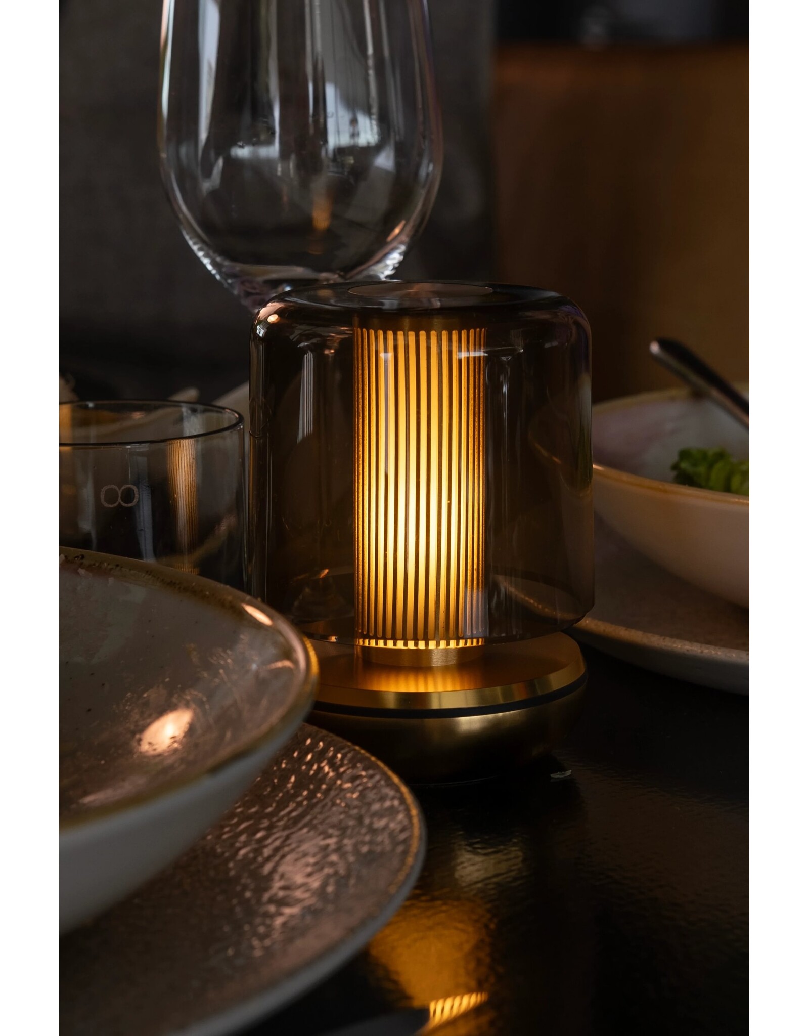 Humble Humble Firefly Hospitality Table Light Gold Smoked, with very long burning time up till 140hrs