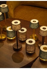 Humble Humble Firefly Hospitality Table Light Gold/Emerald Linen, with very long burning time up till 140hrs