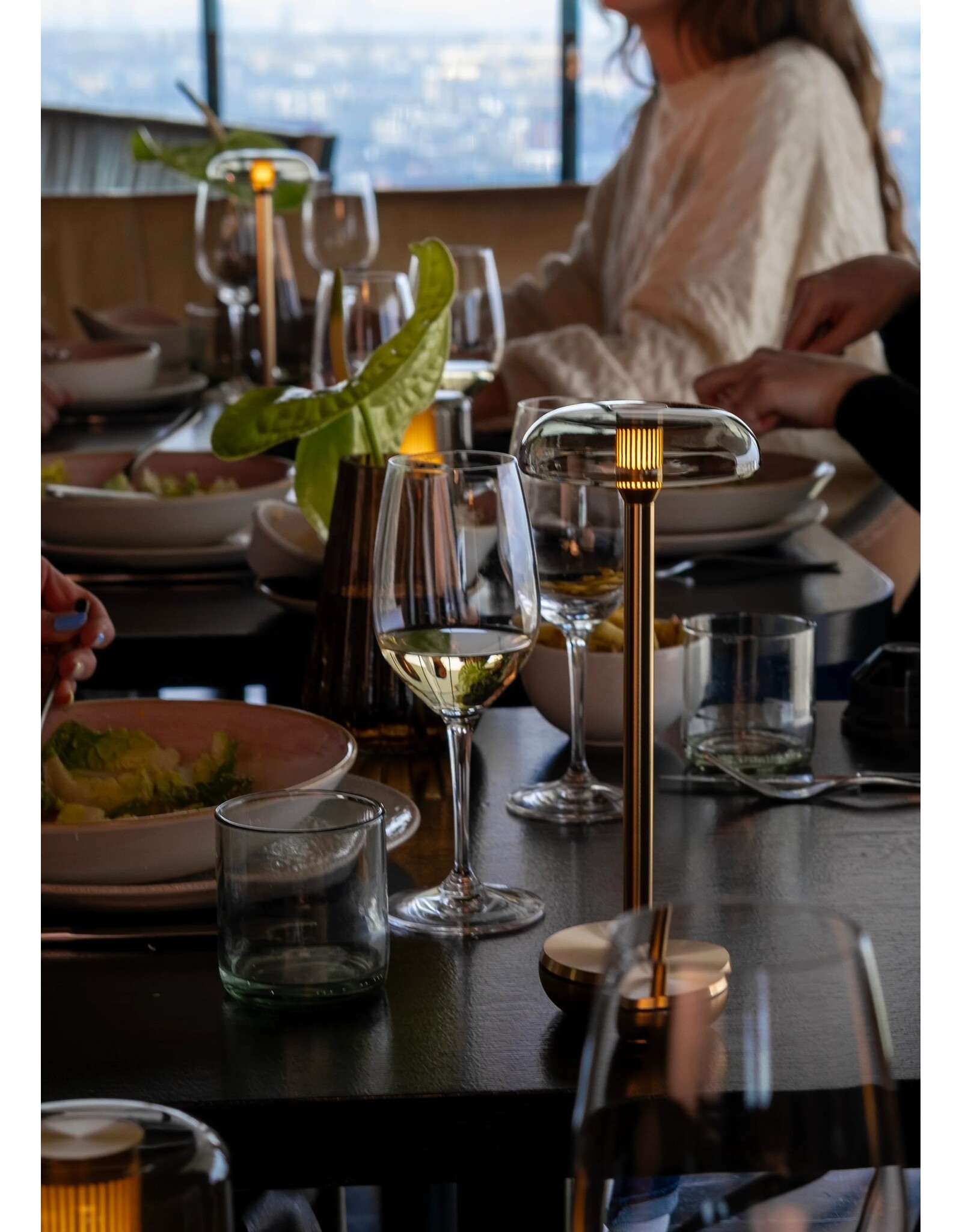 Humble Humble Air Hospitality Table Light Gold PC Smoked, with very long burning time up till 140hrs