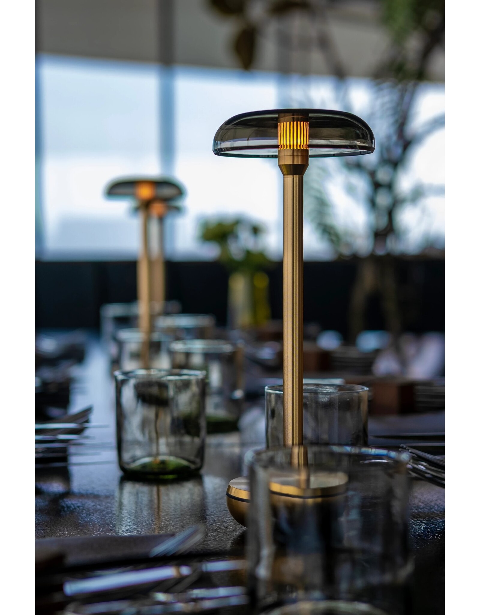 Humble Humble Air Hospitality Table Light Gold PC Smoked, with very long burning time up till 140hrs