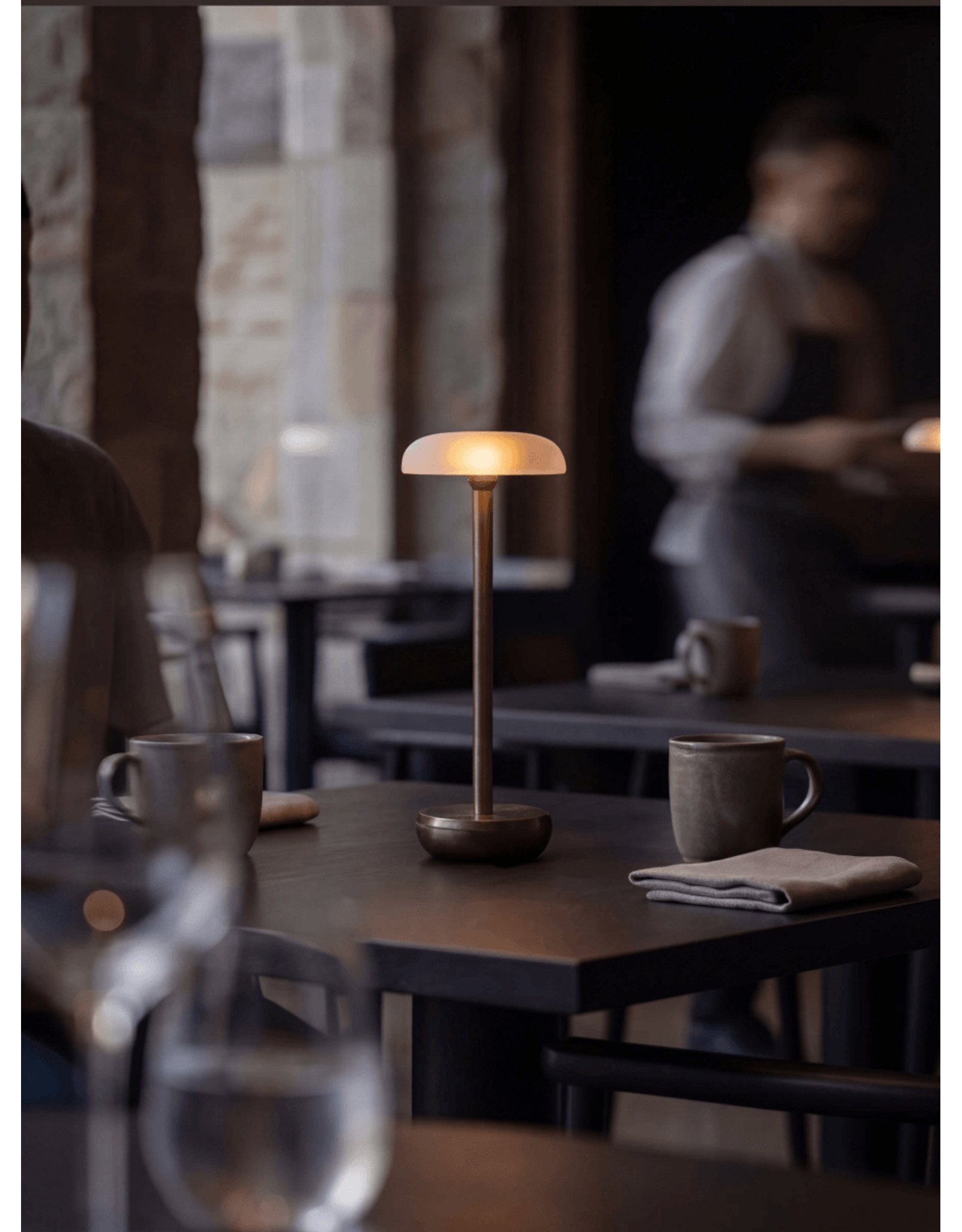 Humble Humble Air Hospitality Table Light Bronze PC Frosted, with very long burning time up till 140hrs