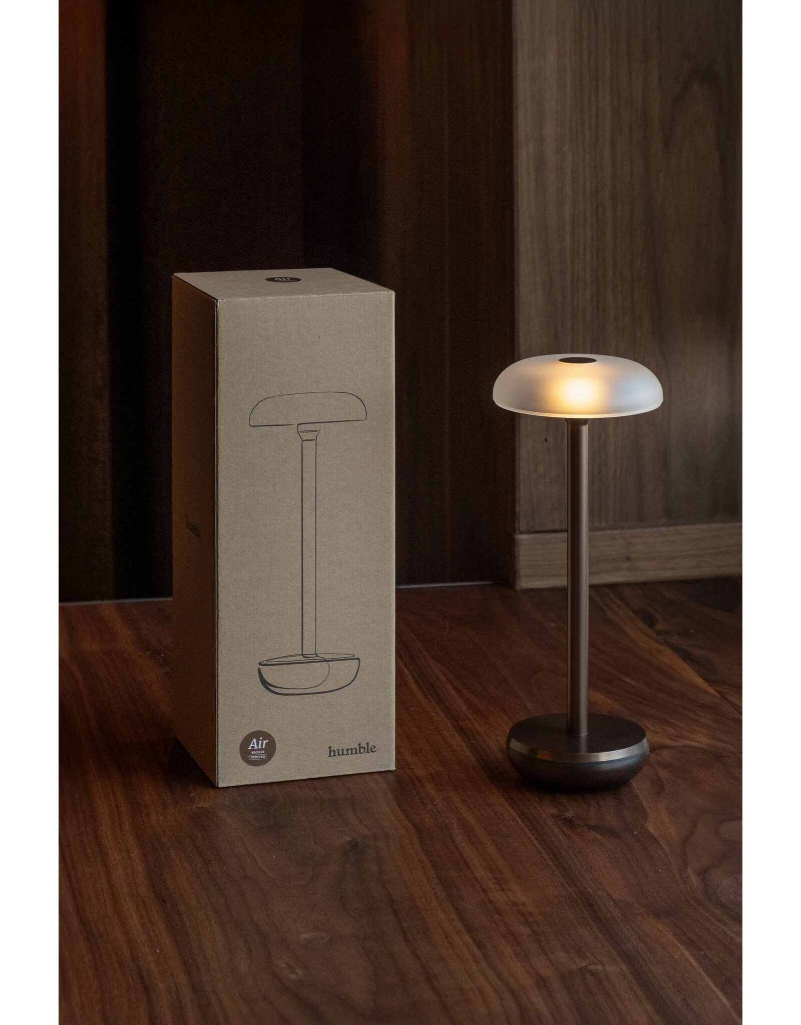 Humble Humble Air Hospitality Table Light Bronze PC Frosted, with very long burning time up till 140hrs