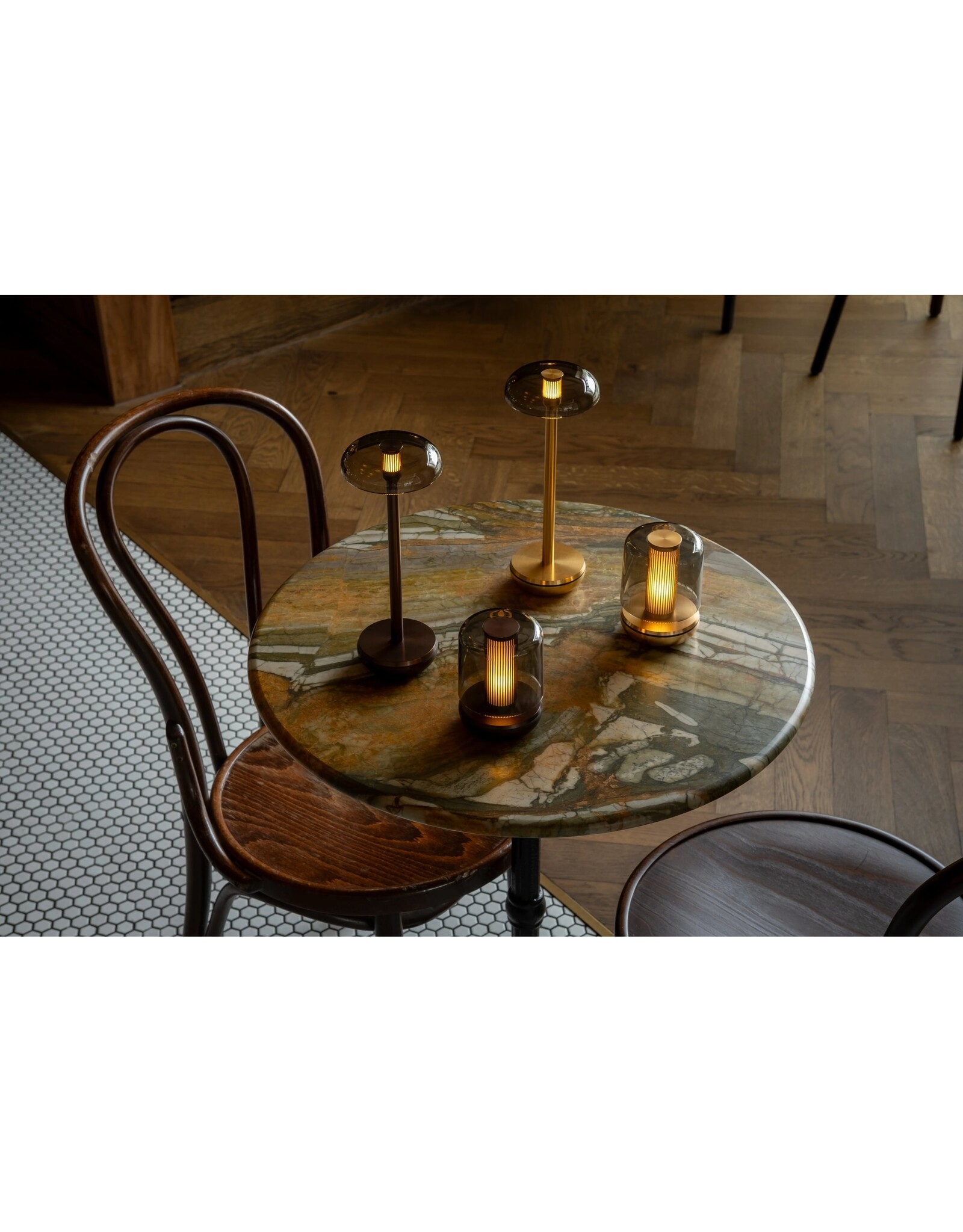 Humble Humble Air Hospitality Table Light Bronze PC Smoked, with very long burning time up till 140h