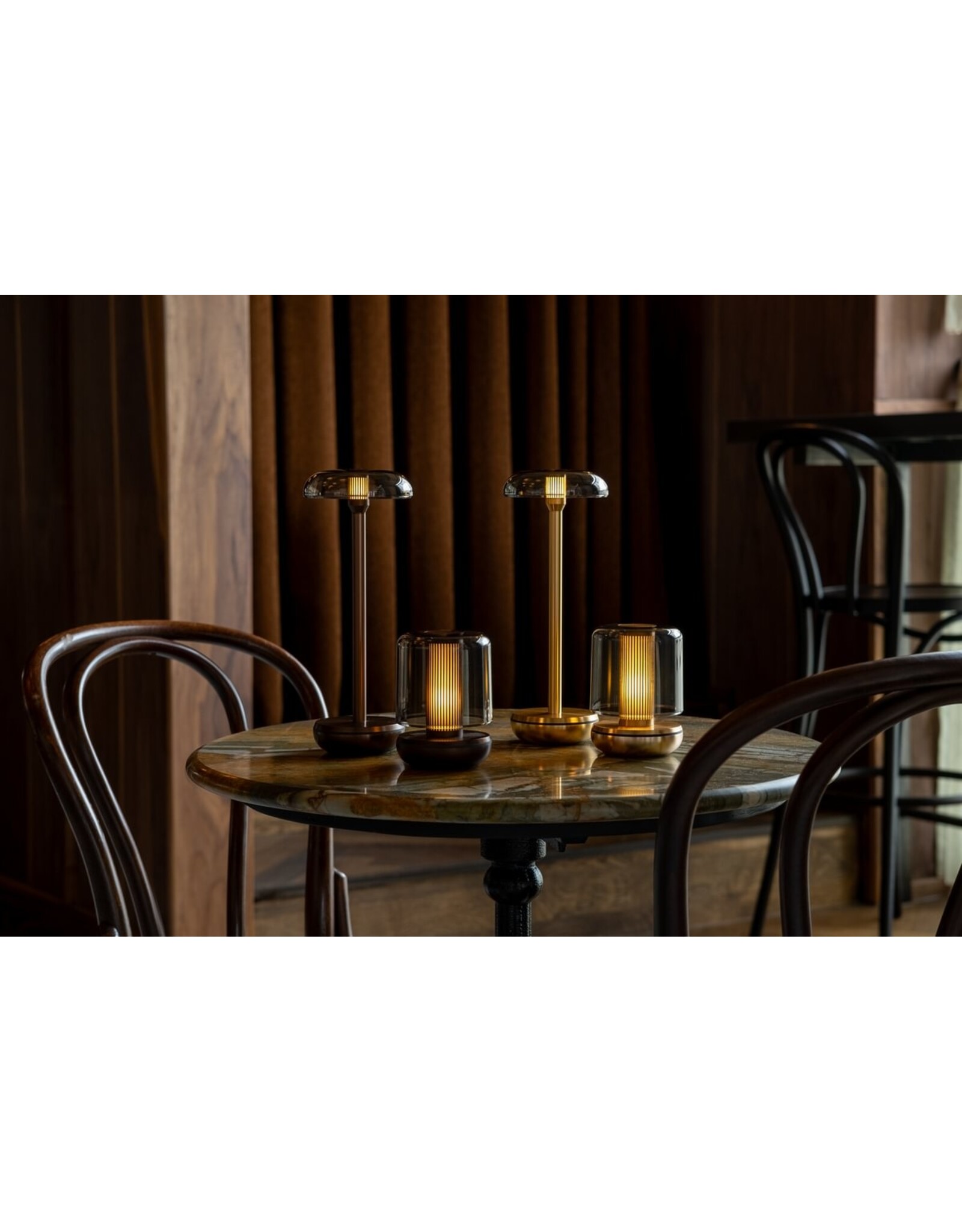 Humble Humble Air Hospitality Table Light Bronze PC Smoked, with very long burning time up till 140h