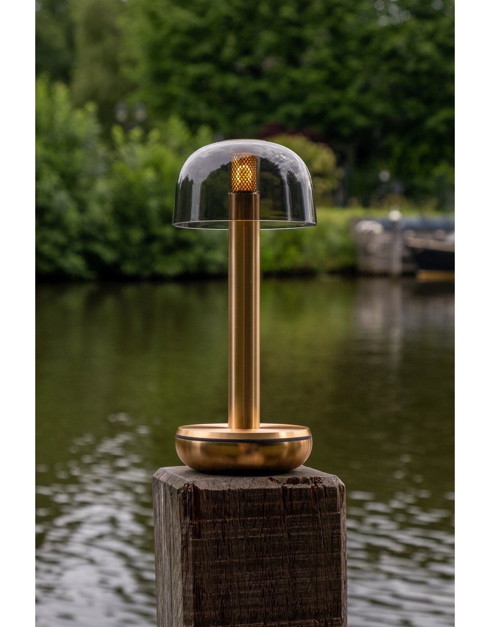 Humble Humble TWO Hospitality Table Light Gold PC Smoked, with long burning time up till 96hrs