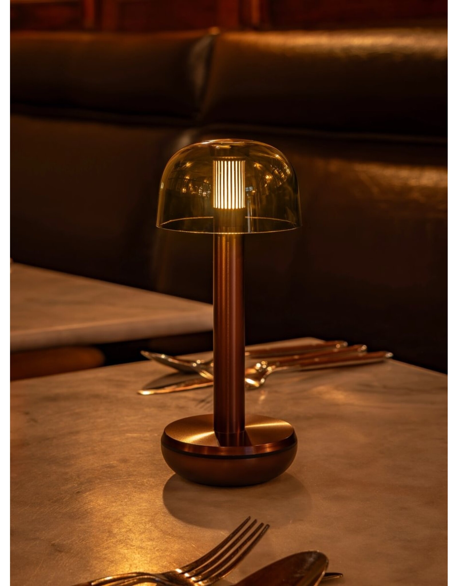 Humble Humble TWO Hospitality Table Light Bronze PC Smoked, with long burning time up till 96hrs