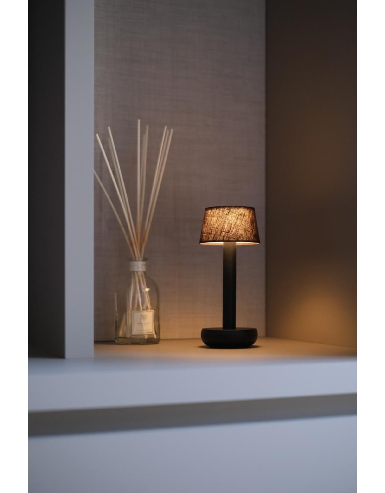 Humble Humble TWO Hospitality Table Light Bronze/Brown Linen, with long burning time up till 96hrs