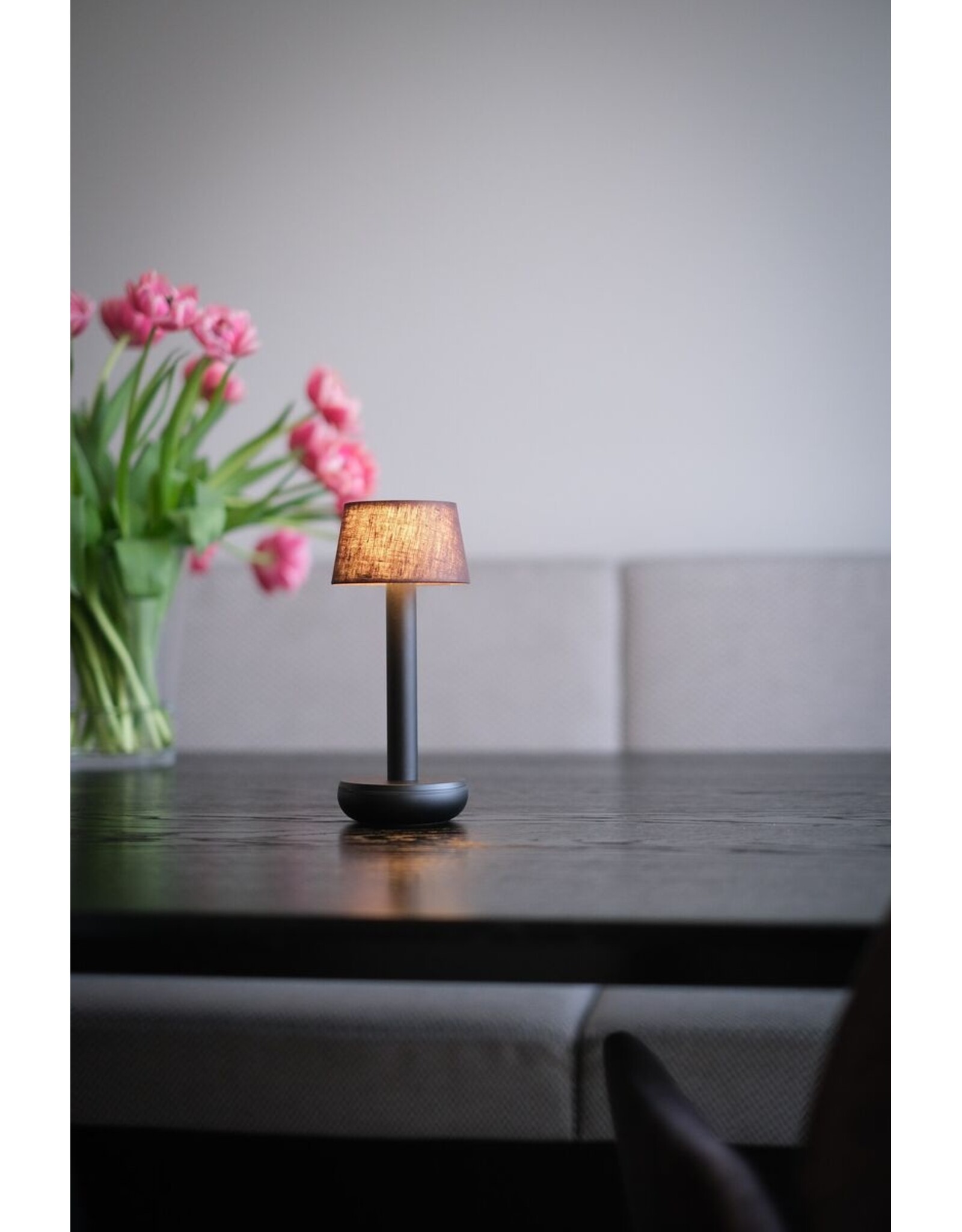 Humble Humble TWO Hospitality Table Light Bronze/Brown Linen, with long burning time up till 96hrs