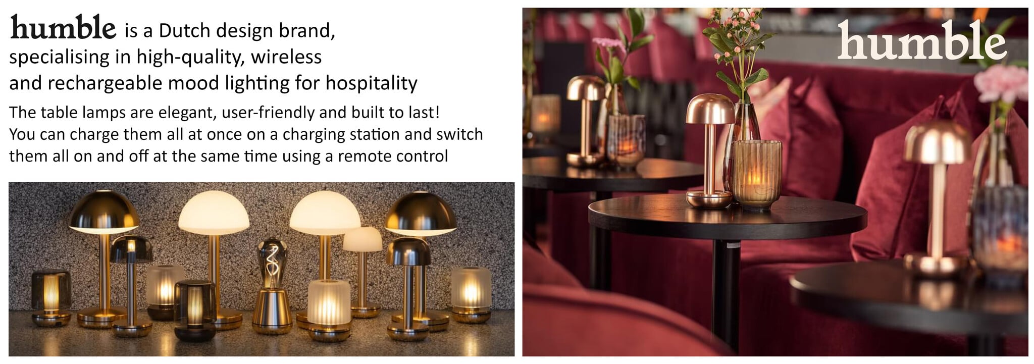Humble - High-quality, wireless and rechargeable table lamps